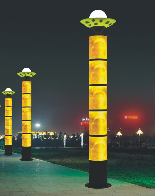 广场圆柱形黄色仿云石内透光久久久永久久久人妻精品麻豆柱图片