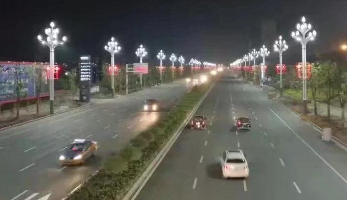 东莞麻豆电影在线观看照明玉兰灯道路照明效果实景图