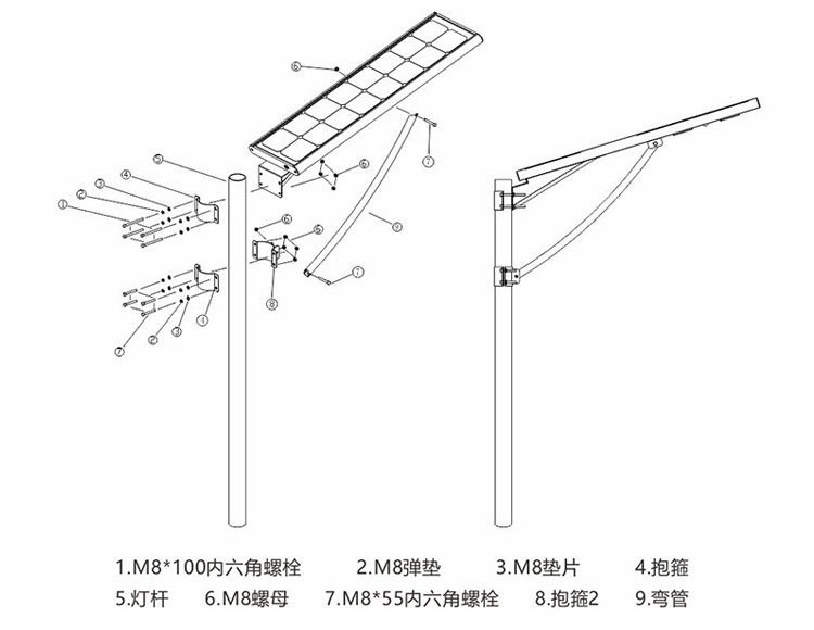 麻豆电影在线观看照明一体化太阳能路灯安装示意图