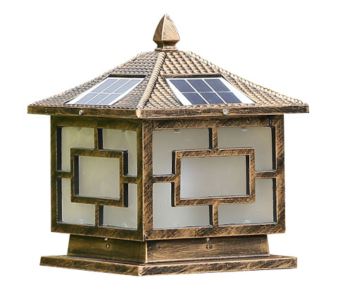 庭院大门柱方形太阳能柱头灯