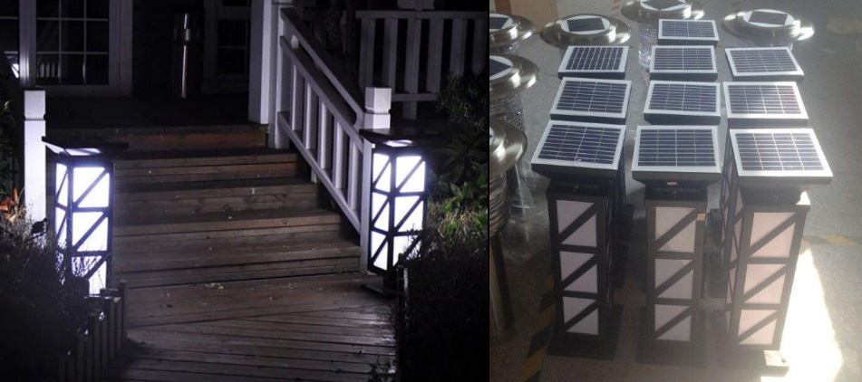 (QDTYN-CP002)0.6米高广场方柱太阳能草坪灯生产图片和亮灯图片