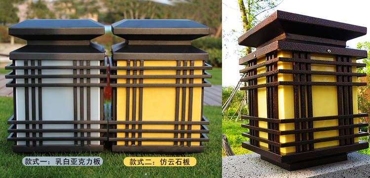 (QDZTD-001)麻豆电影在线观看照明户外方柱形大门柱头灯实拍效果对比图片