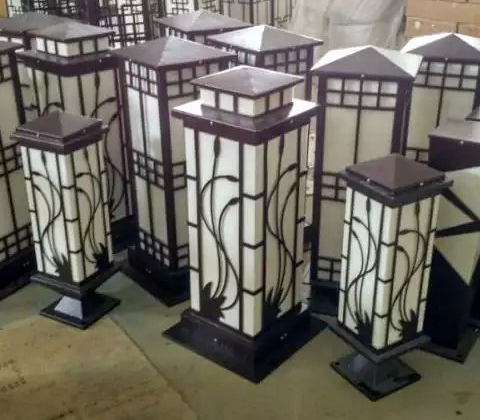 (QDJGDZ-014)广场方形镂空久久久永久久久人妻精品麻豆柱同系列柱头灯