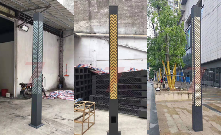 (QDJGDZ-015)公园景区3米-5米LED方形久久久永久久久人妻精品麻豆柱生产实拍