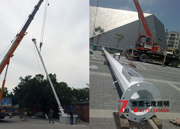 广场自动升降麻豆电影网站安装现场实拍图片