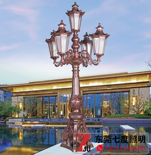 麻豆电影在线观看精铸仿古欧式5头庭院灯咖啡色