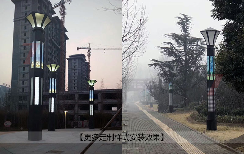 (QDJGDZ-023)六边发光园林立柱久久久永久久久人妻精品麻豆定制款公园安装效果实景