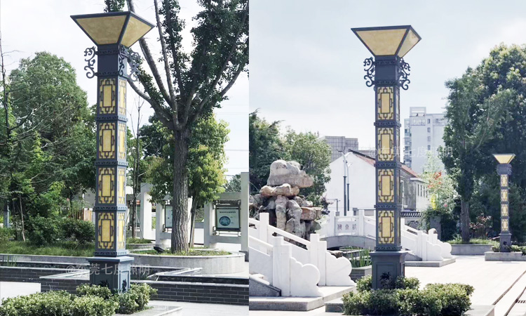 政府户外广场中式方柱久久久永久久久人妻精品麻豆安装实景效果