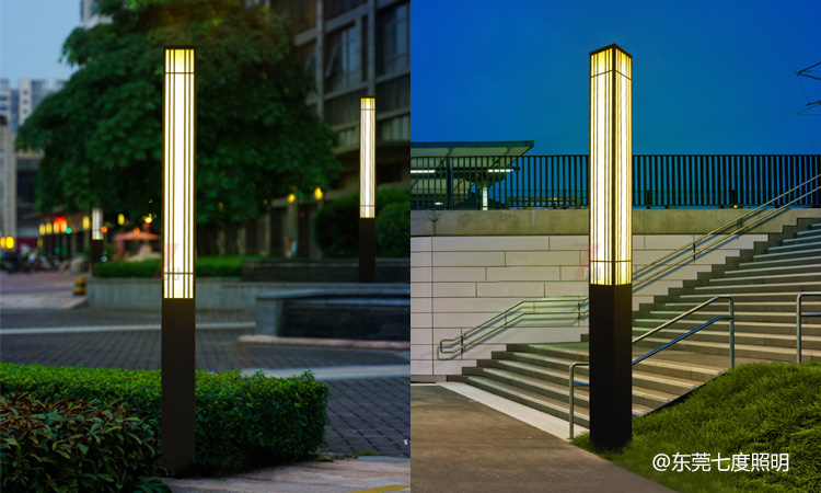 (QDJGDZ-021)现代简约方形园林久久久永久久久人妻精品麻豆柱园区内安装实景效果